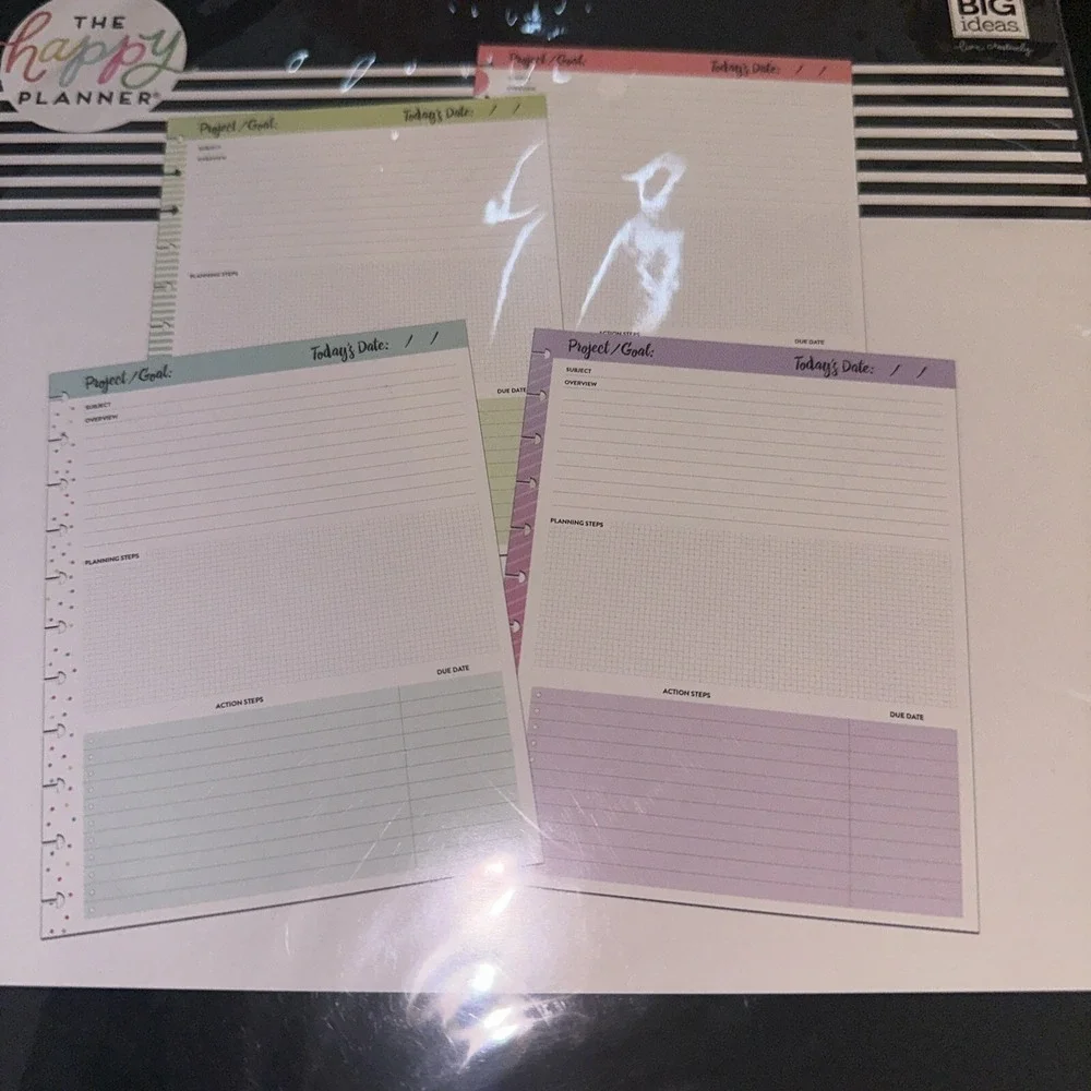 Happy Planner Project Goals Classic Paper 40 Sheets Size Big-SET OF TWO
